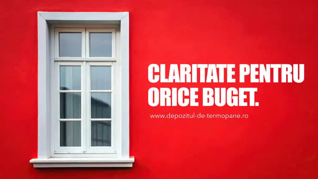 Geam alb cu ferestre inchise si fundal rosu